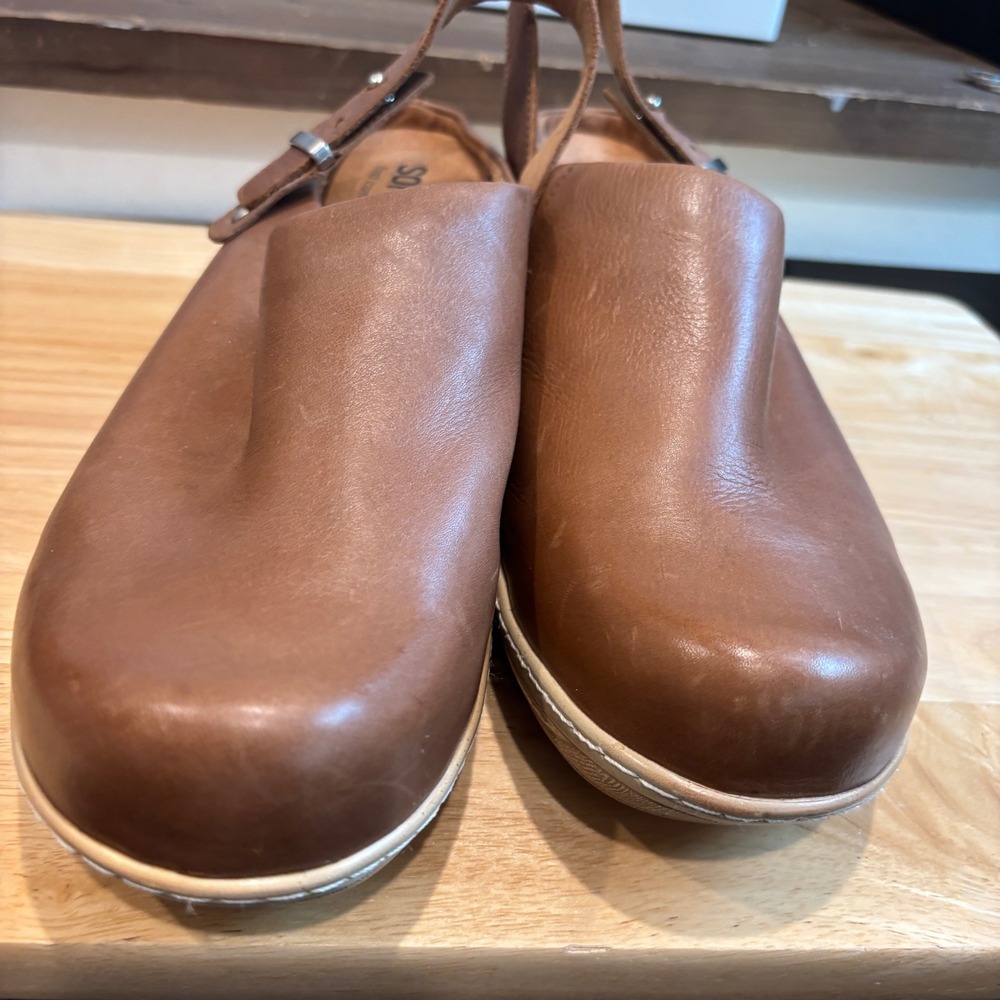 SoftWalk San Marcos Brown Leather Slingback Clog Mules S2108-271 Womens 11M